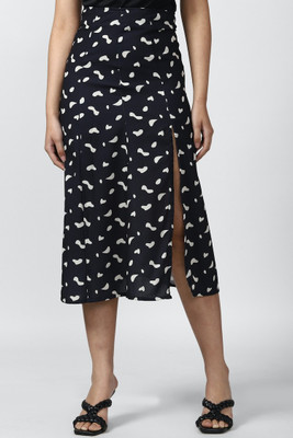 Forever21 Printed Women Regular Black Skirt
