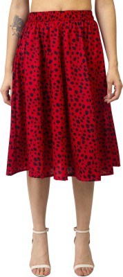 MAIIYYA COLLECTION Printed Women A-line Red, Black Skirt