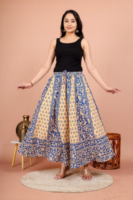 Homezilla Printed Women Flared Multicolor Skirt