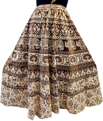 Saicreation Printed Women Flared Multicolor Skirt