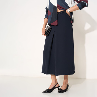 Annabelle by Pantaloons Solid Women A-line Blue Skirt