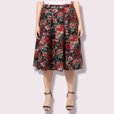 Manat Diva Floral Print Women Flared Multicolor Skirt
