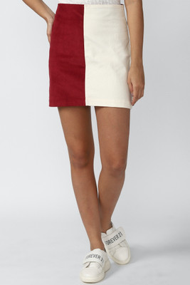 FOREVER 21 Colorblock Women Pencil Multicolor Skirt