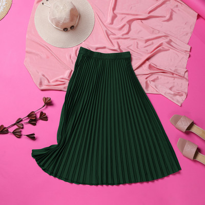 ZWERLON Abstract Women A-line Green Skirt