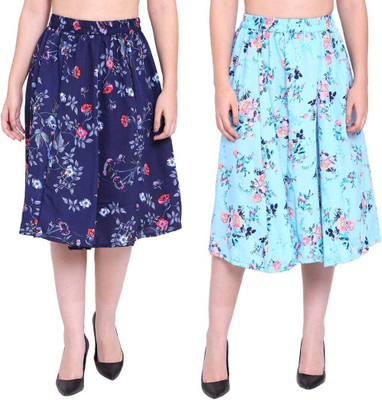 Mannat Diva Printed Women A-line Multicolor Skirt