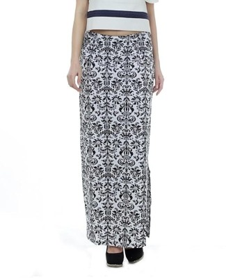 AVIKTA Printed Women Pencil Black, White Skirt