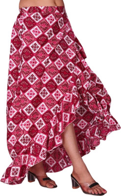 JYESHTA Printed Women Flared Pink Skirt