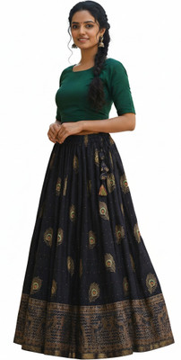 radhycollection Printed Women Regular Blue Skirt