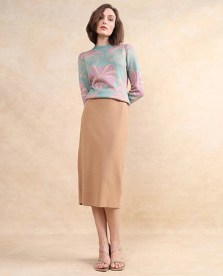 RAREISM Solid Women Regular Beige Skirt