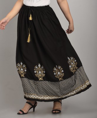 Prathmikta Printed Women Flared Black Skirt