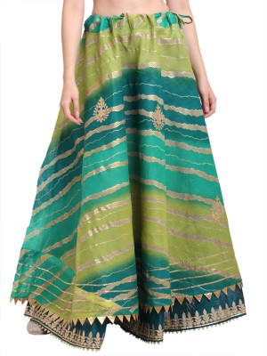 JABAMA Striped Women Flared Green Skirt