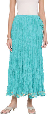 Fabindia Solid Women Regular Light Blue Skirt