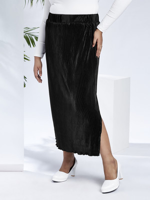 Globus Self Design Women Straight Black Skirt