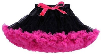 PINK WINGS Solid Girls Gathered Multicolor Skirt