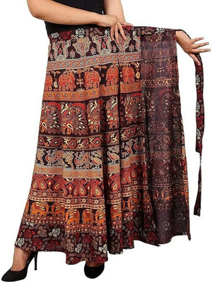 Radika Creation Printed Women Wrap Around Multicolor Skirt