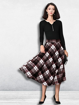 HouseOfCommon Checkered Women Skorts Maroon Skirt