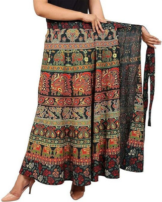 Radika Creation Printed Women Wrap Around Multicolor Skirt