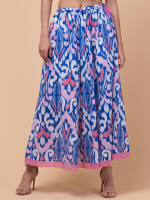 Hive91 Printed Women Flared Multicolor Skirt