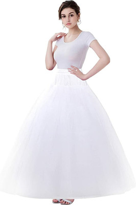 KCM FASHION Solid Women Layered White Skirt