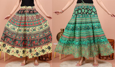 Prem Styles Printed Women Flared Multicolor Skirt