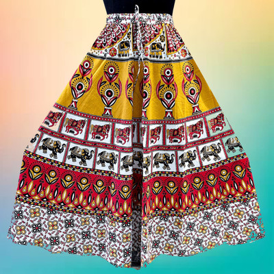 Poshakm Printed Women Flared Multicolor Skirt