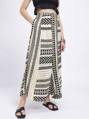 fusion by glitchez Self Design Women A-line White Skirt