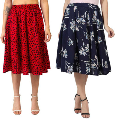 Mannat Diva Printed Women A-line Multicolor Skirt