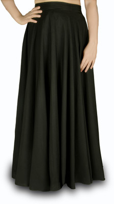 SKE Solid Women Regular Black Skirt
