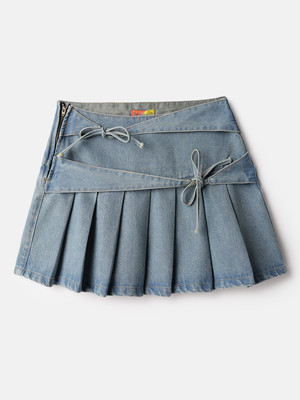 Belliskey Solid Women Regular Blue Skirt