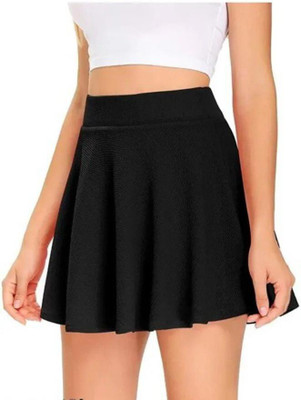 Khalak Solid Women A-line Black Skirt
