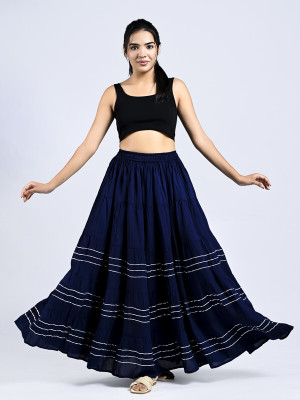 Payal Creation Embellished Women A-line Dark Blue Skirt