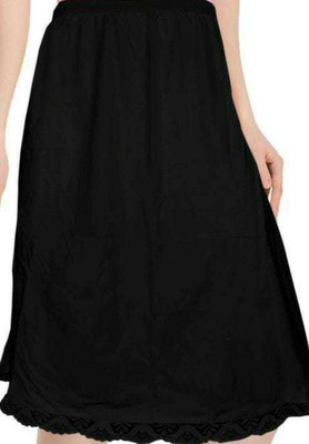 HAPPILO CREATIONS Solid Women A-line Black Skirt