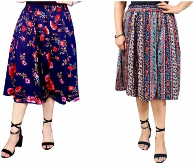 Mannat Diva Printed Women A-line Multicolor Skirt