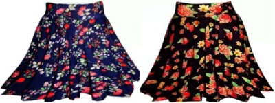 PINVE Floral Print Girls Regular Multicolor Skirt