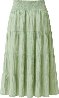 jkl Solid Women Regular Light Green Skirt