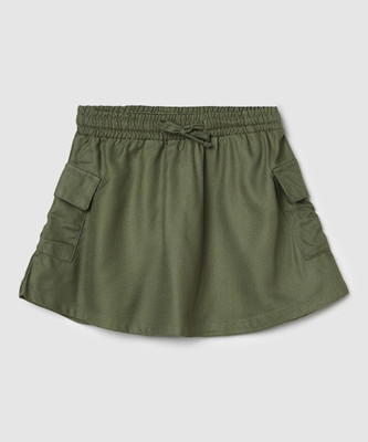 MAX Solid Girls Regular Green Skirt