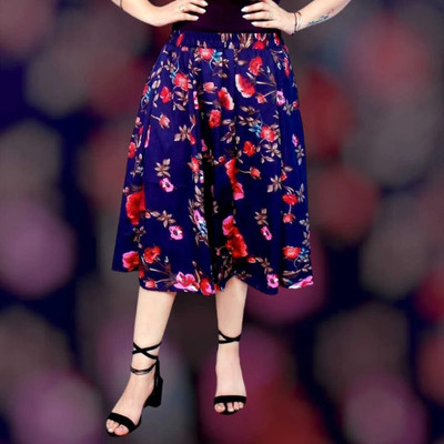 Mannat Diva Printed Women A-line Multicolor Skirt