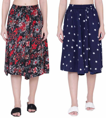 Mannat Diva Printed Women A-line Multicolor Skirt