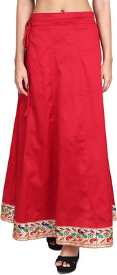 RAMESHWARAM FABRICS Floral Print Women Flared Red Skirt