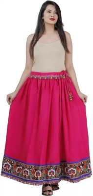 raghudas Embroidered Women Flared Pink Skirt