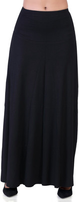 Laasa Sports Solid Women Regular Black Skirt