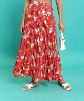 Tokyo Talkies Printed Women Flared Multicolor Skirt