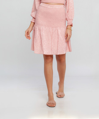 Zink London Printed Women Regular Pink Skirt