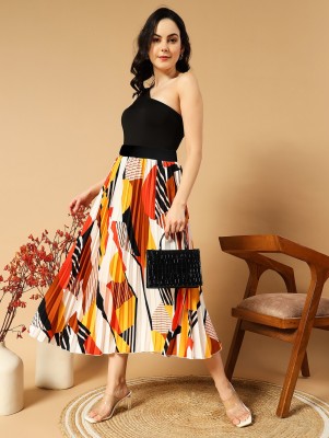 Raiyani Enterprise Printed Women Pleated Multicolor Skirt