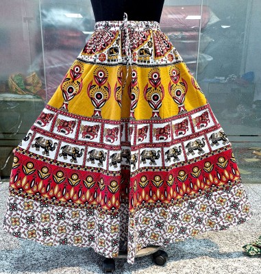 CHANDRAWAT Animal Print Women Flared Multicolor Skirt