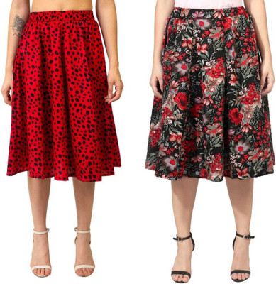 Mannat Diva Printed Women A-line Multicolor Skirt
