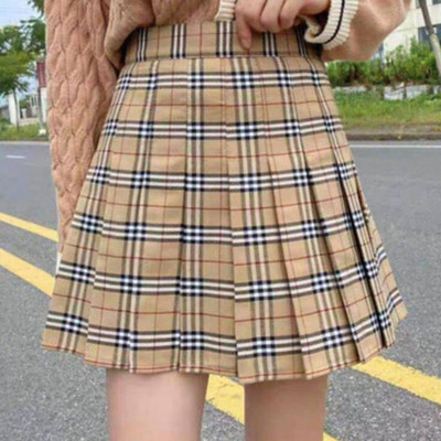 Cara Cola Self Design Women Pleated Brown Skirt