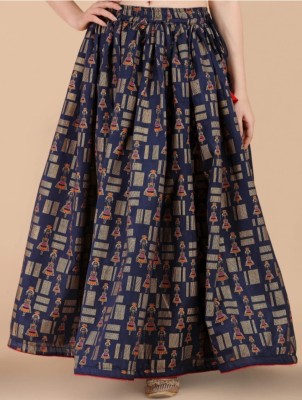 Kavach Printed Women Flared Blue Skirt