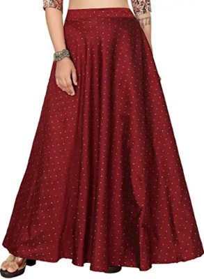 DRASHMIZE Self Design Women Flared Maroon Skirt