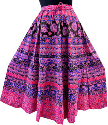 MF CREATION Printed Women Flared White Skirt